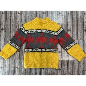 Hiromichi Nakano Mohair Blend aztec Sweater Size Medium multicolor